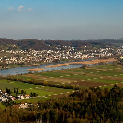 Aussicht von Leuggern auf die Aare