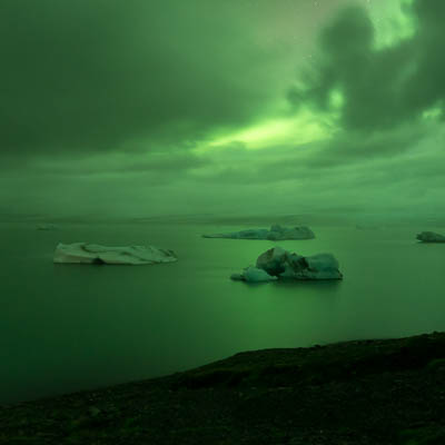 Nordlichter bei Jökulsárlón
