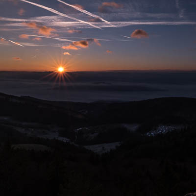 Sonnenaufgang auf der Belchenflue