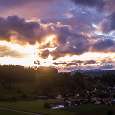 Strengelbach bei Sonnenuntergang